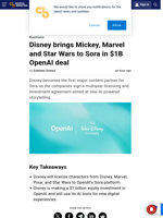 Disney brings Mickey, Marvel and Star Wars to Sora in $1B OpenAI deal