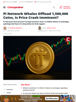 Pi Network Whales Offload 1,500,000 Coins, Is Price Crash Imminent? - Coinspeaker