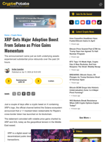 XRP Gets Major Adoption Boost From Solana as Price Gains Momentum