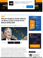 Bitcoin Support Under Attack As Bears Look To Push Price Below $100,000