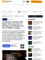 Coinbase Claims the Bank Secrecy Act Is Broken and Wants to Fix It With Crypto – Crypto News Bitcoin News