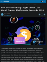 How Does Revolving Crypto Credit Line Work? Popular Platforms to Access In 2026 | CoinGape