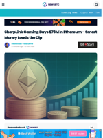 SharpLink Gaming Buys $73M in Ethereum – Smart Money Loads the Dip