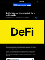 DeFi shake-up: Lido cuts staff, Curve rethinks L2s