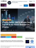 Crypto News: SEC's Atkins Says The US Is 10-Years Behind On Crypto | Live Bitcoin News