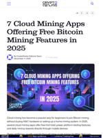 7 Cloud Mining Apps Offering Free Bitcoin Mining Features in 2025 – CryptoNinjas