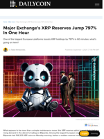 Major Exchange’s XRP Reserves Jump 797% In One Hour - DailyCoin