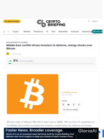 Middle East conflict drives investors to defense, energy stocks over Bitcoin