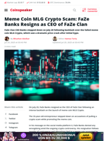 FaZe Banks Quits as FaZe Clan CEO Amid MLG Meme Coin Scam