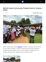 BitGW Hosts Community Charity Event in Victoria, Mahe - Visionary Financial