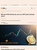 Bitcoin STHs hit break-even: Is a BTC price bottom close? - AMBCrypto