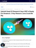 Uphold Head Of Research Says XRP Is Ready For Breakout: 3 Key Reasons June Could Be Big