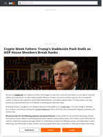Crypto Week Falters: Trump’s Stablecoin Push Stalls as GOP House Members Break Ranks - Brave New Coin