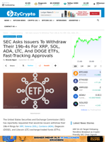 SEC Asks Issuers To Withdraw Their 19b-4s For XRP, SOL, ADA, LTC, And DOGE ETFs, Fast-Tracking Approvals ⋆ ZyCrypto