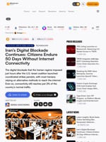 Iran's Digital Blockade Continues: Citizens Endure 50 Days Without Internet Connectivity