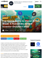 Top Meme Coins to Invest in This Week: 6 Picks Every Smart Investor Shouldn’t Miss | Live Bitcoin News