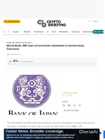 World Bank, IMF warn of economic slowdown in Central Asia, Caucasus