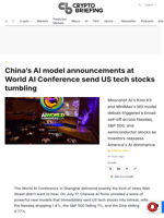 China's AI model announcements at World AI Conference send US tech stocks tumbling