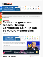 California governor teases ‘Trump Corruption Coin’ in jab at MAGA memecoins - The Crypto News Wire