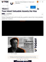 'Rich Dad Poor Dad' Author Reveals Two Most Valuable Assets He Has
