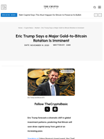 Eric Trump Says a Major Gold-to-Bitcoin Rotation Is Imminent
