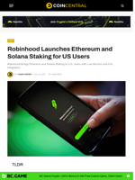Robinhood Launches Ethereum and Solana Staking for US Users