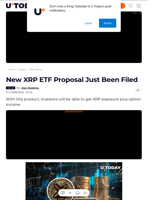 New XRP ETF Proposal Just Been Filed - U.Today