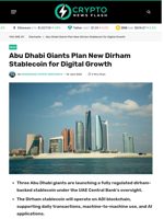 Abu Dhabi Giants Plan New Dirham Stablecoin for Digital Growth - Crypto News Flash