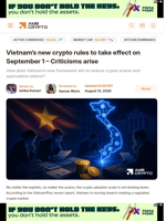 Vietnam’s new crypto rules to take effect on September 1 - Criticisms arise - AMBCrypto