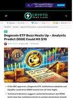 Dogecoin ETF Buzz Heats Up – Analysts Predict DOGE Could Hit $10
