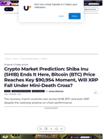 Crypto Market Prediction: Shiba Inu (SHIB) Ends It Here, Bitcoin (BTC) Price Reaches Key $90,954 Moment, Will XRP Fall Under Mini-Death Cross? - U.Today