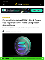 Forward Industries (FWDI) Stock Faces $1B Paper Loss Yet Plans Competitor Acquisitions - CoinCentral