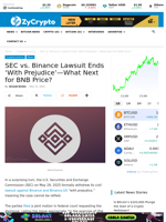 SEC vs. Binance Lawsuit Ends ‘With Prejudice’—What Next for BNB Price? ⋆ ZyCrypto