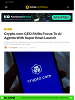 Crypto.com CEO Shifts Focus To AI Agents With Super Bowl Launch