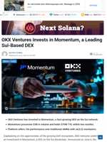 OKX Ventures Invests in Momentum, a Leading Sui-Based DEX