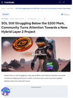SOL Still Struggling Below the $200 Mark, Community Turns Attention Towards a New Hybrid Layer 2 Project - PlutoChain