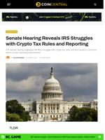 Senate Reveals IRS Struggles with Crypto Tax Rules and Reporting