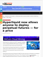 Hyperliquid now allows anyone to deploy perpetual futures — for a price - The Crypto News Wire