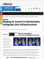 Beijing to invest in blockchain, integrate into infrastructure - The Crypto News Wire