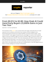 From $0.012 to $2.80: How Ozak AI Could Hand Early Buyers 23,000% Gains in Just Two Year