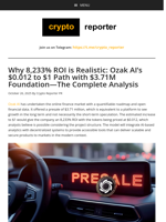 Why 8,233% ROI is Realistic: Ozak AI's $0.012 to $1 Path with $3.71M Foundation—The Complete Analysis