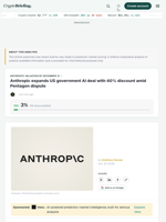 Anthropic expands US government AI deal with 40% discount amid Pentagon dispute