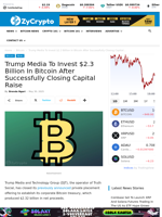 Trump Media To Invest $2.3 Billion In Bitcoin After Successfully Closing Capital Raise ⋆ ZyCrypto