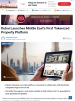 Dubai Launches Middle East’s First Tokenized Property Platform