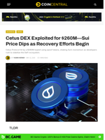 Cetus DEX Exploited for $260M—Sui Price Dips as Recovery Efforts Begin