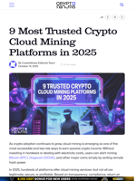 9 Most Trusted Crypto Cloud Mining Platforms in 2025