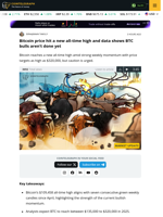 Bitcoin price hit a new all-time high and data shows BTC bulls aren’t done yet