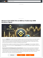 Binance Coin Holds Firm at $859 as Traders Eye $900 Breakout Signal - Brave New Coin