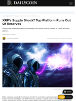 XRP’s Supply Shock? Top Platform Runs Out Of Reserves - DailyCoin