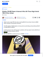 Stellar (XLM) Makes History Amid 78% Price Surge This Week